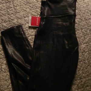 SPanx faux leather leggings.  NWT